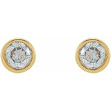 14K Yellow Gold 1/5 CTW Lab-Grown Diamond Micro Bezel-Set Earrings