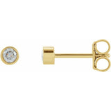 14K Yellow Gold 5/8 CTW Natural Diamond Micro Bezel-Set Earrings