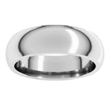 Platinum 6 mm Comfort-Fit Half Round Band Size 8