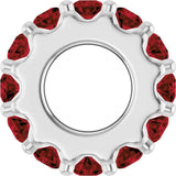 Sterling Silver Natural Mozambique Garnet Spacer Charm/Pendant