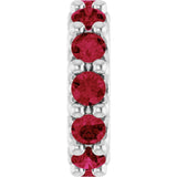 14K White Gold Lab-Grown Ruby Spacer Charm/Pendant