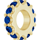 14K Yellow Gold Natural Blue Sapphire Spacer Charm/Pendant