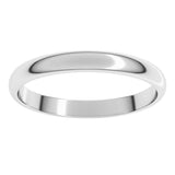 14K White Gold 2.5 mm Lightweight Half Round Band Size 7