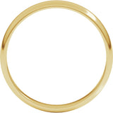 10K Yellow Gold 3 mm Lightweight Half Round Band Size 7.5