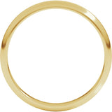 14K Yellow Gold 2.5 mm Half Round Band Size 6.5