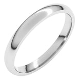 Platinum 2.5 mm Lightweight Comfort-Fit Half Round Band Size 6