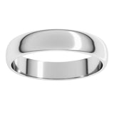 14K X1 White Gold 4 mm Lightweight Half Round Band Size 9.5