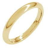 14K Yellow Gold 2.5 mm Comfort-Fit Half Round Band Size 4