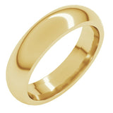 14K Yellow Gold 5 mm Comfort-Fit Half Round Band Size 4