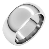 14K White Gold 8 mm Comfort-Fit Half Round Band Size 9