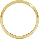 14K Yellow Gold 3 mm Half Round Band Size 8
