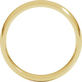 14K Yellow Gold 4.5 mm Lightweight Comfort-Fit Half Round Band Size 10