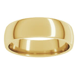 14K Yellow Gold 5.5 mm Lightweight Comfort-Fit Half Round Band Size 10