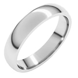 14K White Gold 4 mm Lightweight Comfort-Fit Half Round Band Size 7