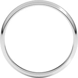14K White Gold 3 mm Lightweight Half Round Band Size 9