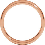 14K Rose Gold 6 mm Lightweight Comfort-Fit Half Round Band Size 10