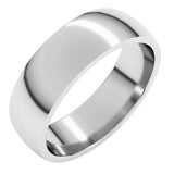 14K White Gold 6 mm Lightweight Comfort-Fit Half Round Band Size 10.5
