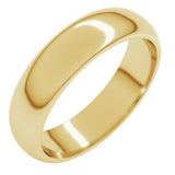 10K Yellow Gold 5 mm Half Round Band Size 11.5