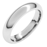 Platinum 4 mm Comfort-Fit Half Round Band Size 7.5