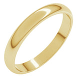 10K Yellow Gold 3 mm Half Round Band Size 6.5