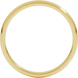 10K Yellow Gold 2 mm Lightweight Comfort-Fit Half Round Band Size 6