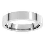 14K White Gold 4 mm Comfort-Fit Flat Band Size 8