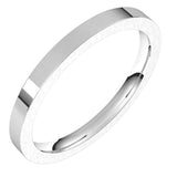 14K White Gold 2 mm Comfort-Fit Flat Band Size 8.5