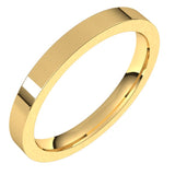 14K Yellow Gold 2.5 mm Comfort-Fit Flat Band Size 7.5
