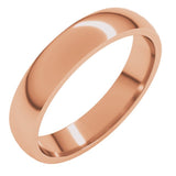 14K Rose Gold 4 mm Lightweight Comfort-Fit Half Round Band Size 7