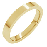 18K Yellow Gold 3 mm Comfort-Fit Flat Band Size 7