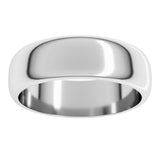 Sterling Silver 6 mm Half Round Band Size 14