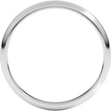 18K White Gold 2.5 mm Half Round Band Size 8