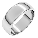 Sterling Silver 7 mm Half Round Band Size 14