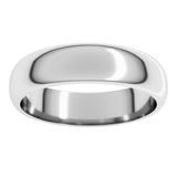 14K White Gold 5 mm Half Round Band Size 11