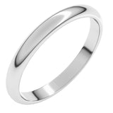 Sterling Silver 2.5 mm Half Round Band Size 5.5