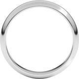 Platinum 4 mm Half Round Band Size 8