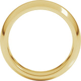14K Yellow Gold 7 mm Comfort-Fit Half Round Band Size 12