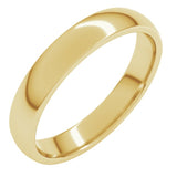14K Yellow Gold 3.5 mm Lightweight Comfort-Fit Half Round Band Size 8.5