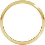 10K Yellow Gold 2 mm Half Round Band Size 4.5