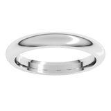 14K White Gold 3 mm Comfort-Fit Half Round Band Size 12.5