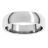 10K White Gold 5 mm Lightweight Comfort-Fit Half Round Band Size 8