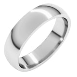 10K White Gold 5 mm Lightweight Comfort-Fit Half Round Band Size 7.5