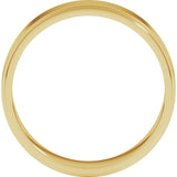 14K Yellow Gold 5 mm Stepped-Edge Flat Band Size 7.5