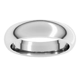 14K White Gold 5 mm Comfort-Fit Half Round Band Size 3.5