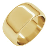 10K Yellow Gold 10 mm Half Round Band Size 9