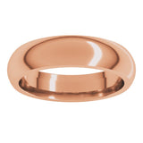14K Rose Gold 5 mm Comfort-Fit Half Round Band Size 9.5