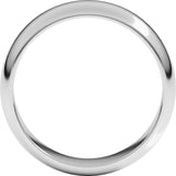 Platinum 6 mm Half Round Band Size 10
