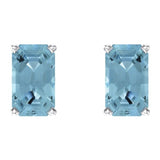 14K White Gold Natural Aquamarine Scroll Setting® Earrings