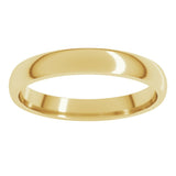14K Yellow Gold 3 mm Lightweight Comfort-Fit Half Round Band Size 4.5