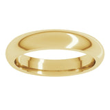 14K Yellow Gold 4 mm Comfort-Fit Half Round Band Size 11.5